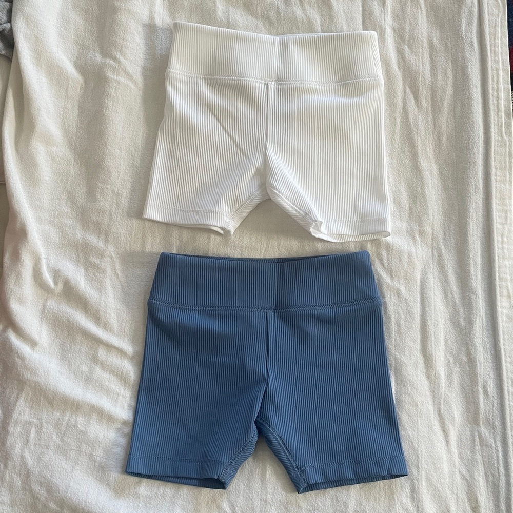Crewcuts Ribbed White and Blue Kids Shorts
